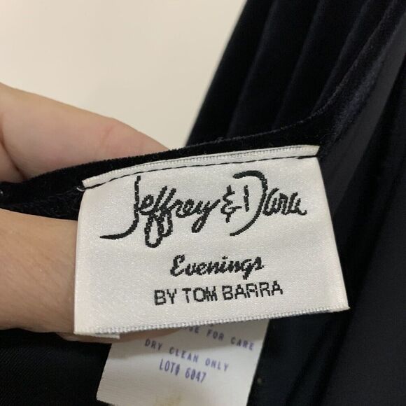 Jeffrey and Dara Evenings by Tom Barra Black Lace and Velvet Gown - Picture 3 of 5